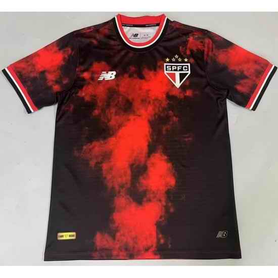 Men 2024 2025 Soccer Jersey San Paulo Black Red